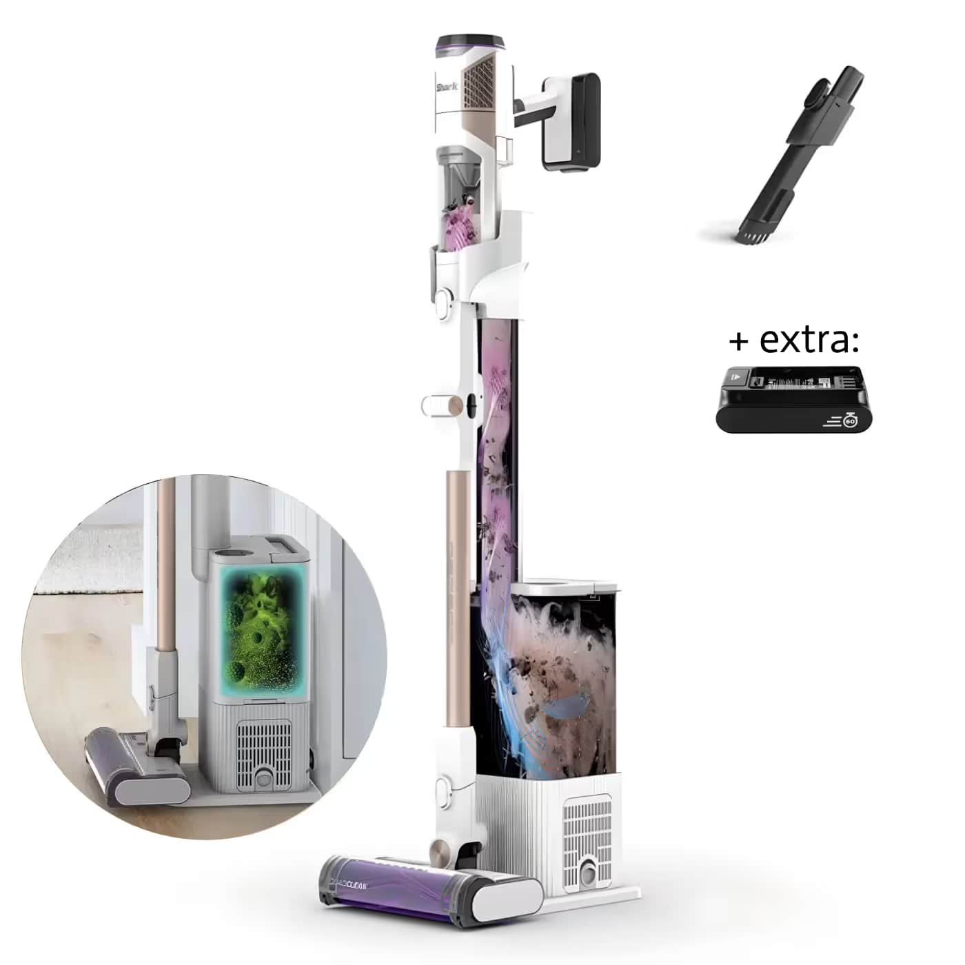 Aspiradora sin cable Shark Detect Clean & Empty con vaciado automático (Pack dos baterías) IW3612EUPACKBAT product photo