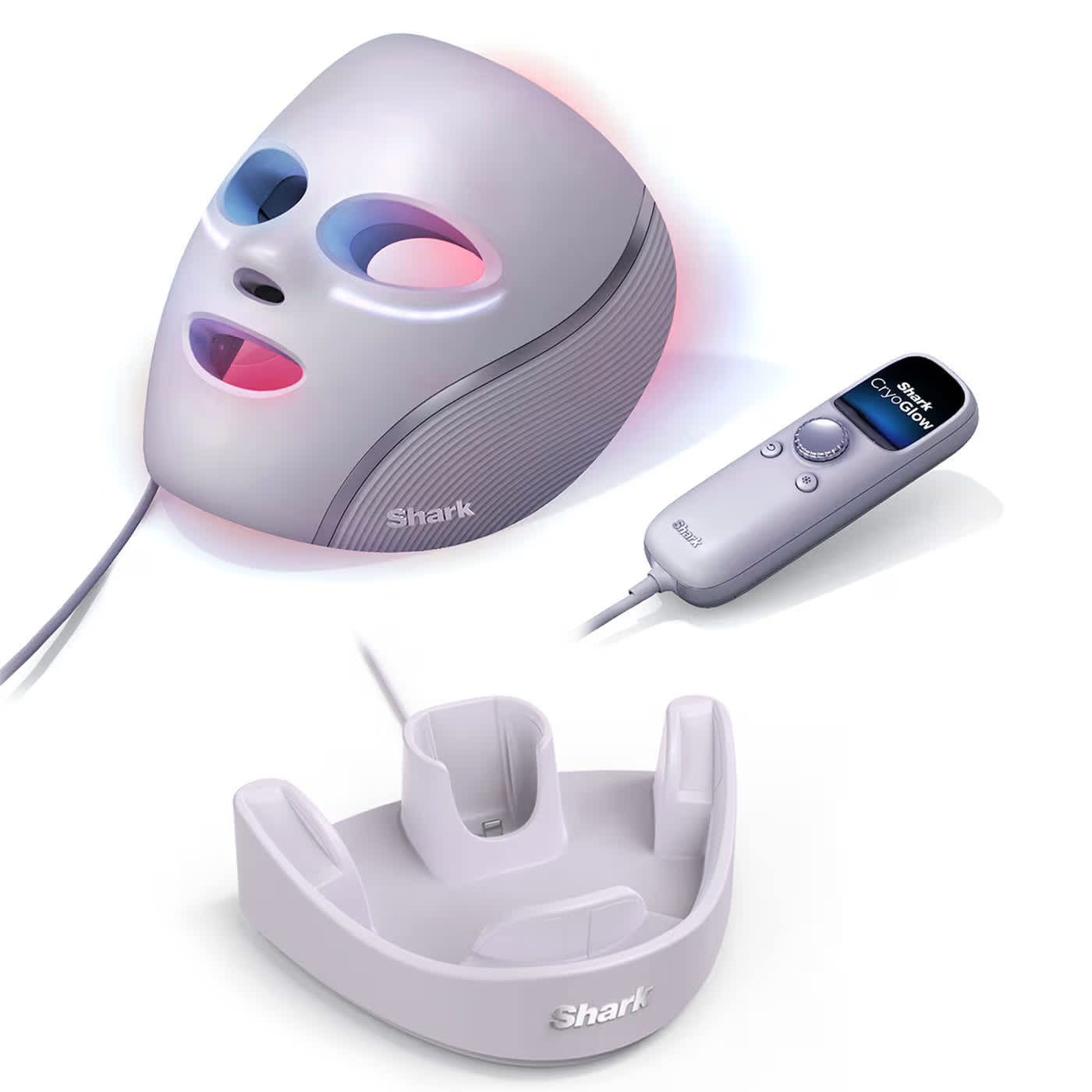 M&aacute;scara de luz LED Shark CryoGlow con tecnolog&iacute;a efecto fr&iacute;o para el contorno de ojos (Pack con base de carga) product photo