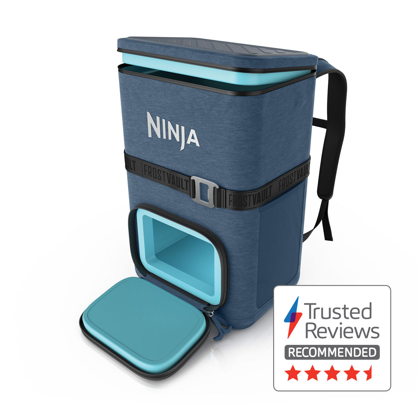 Ninja FrostVault Go 23 litre 36-can Backpack Soft Cooler - Lakeshore Blue product photo