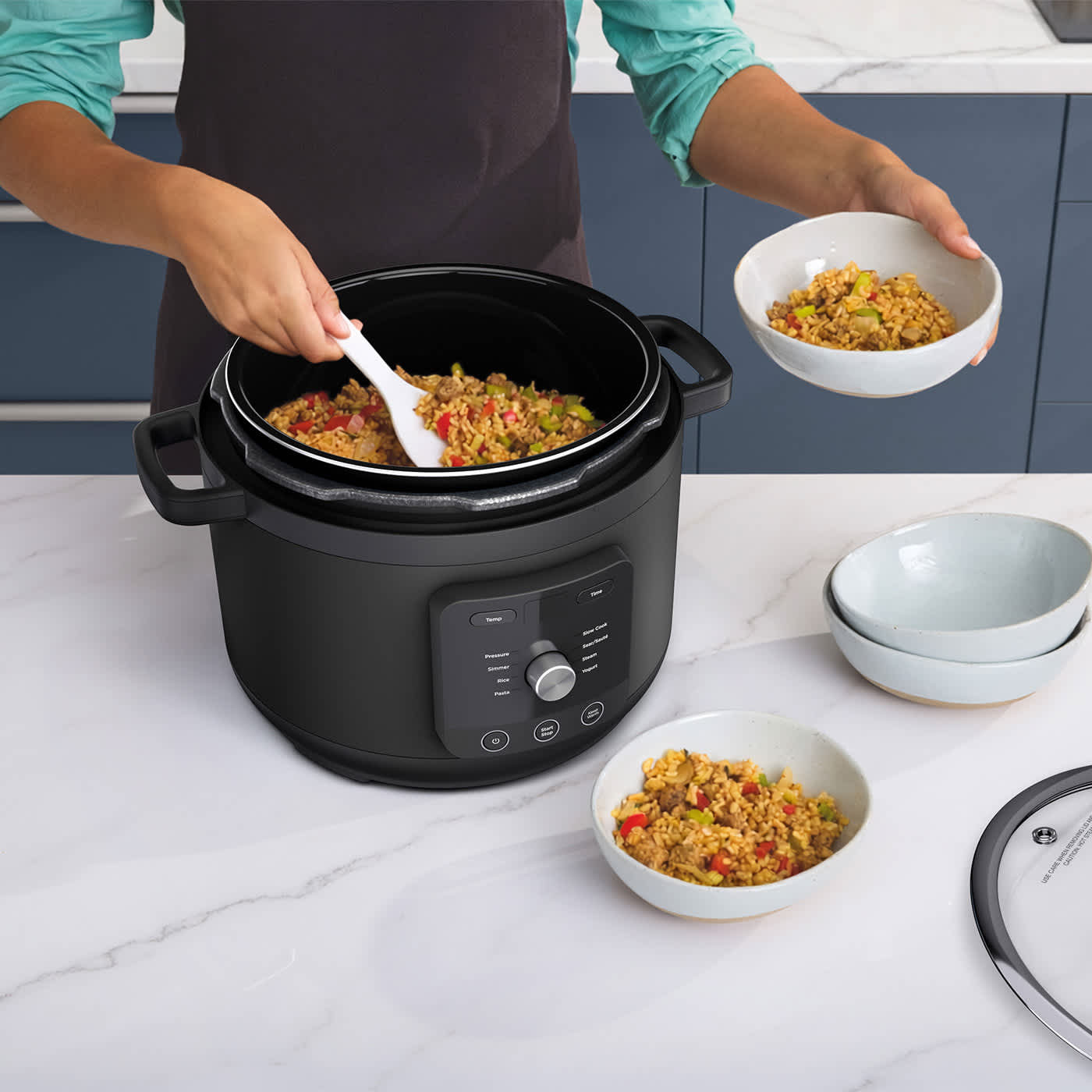 Schnellkochen in bis zu 70 % weniger Zeit* mit HyperHeat-Technologie