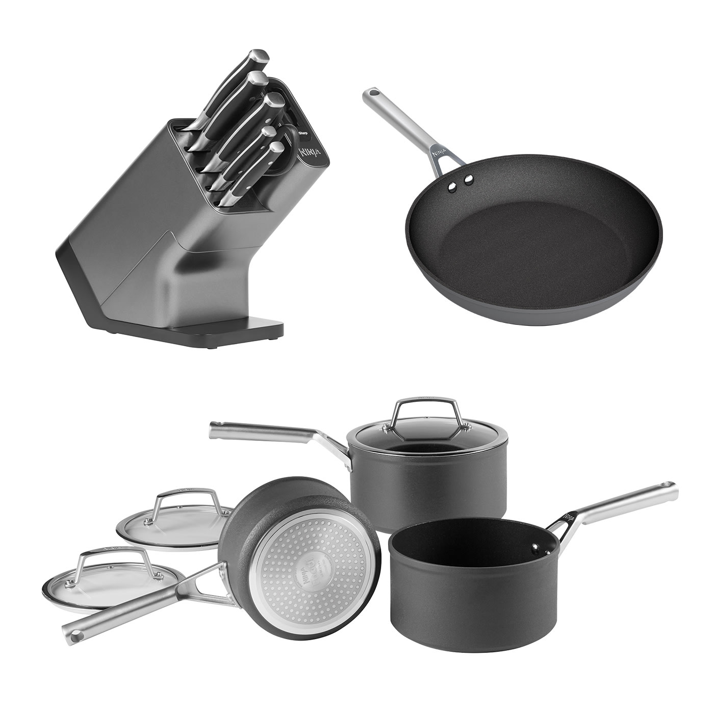 Exclusive Ninja Cookware Set & Knife Bundle [COOKK32006UK]