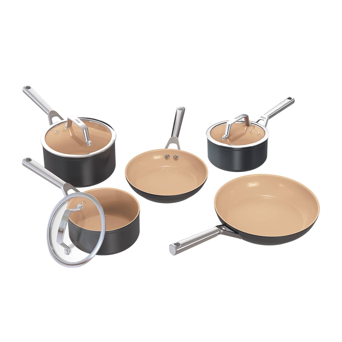 Exclusive Ninja Extended Life Ceramic Cookware Bundle - 5 Piece Set CW9024BNUK