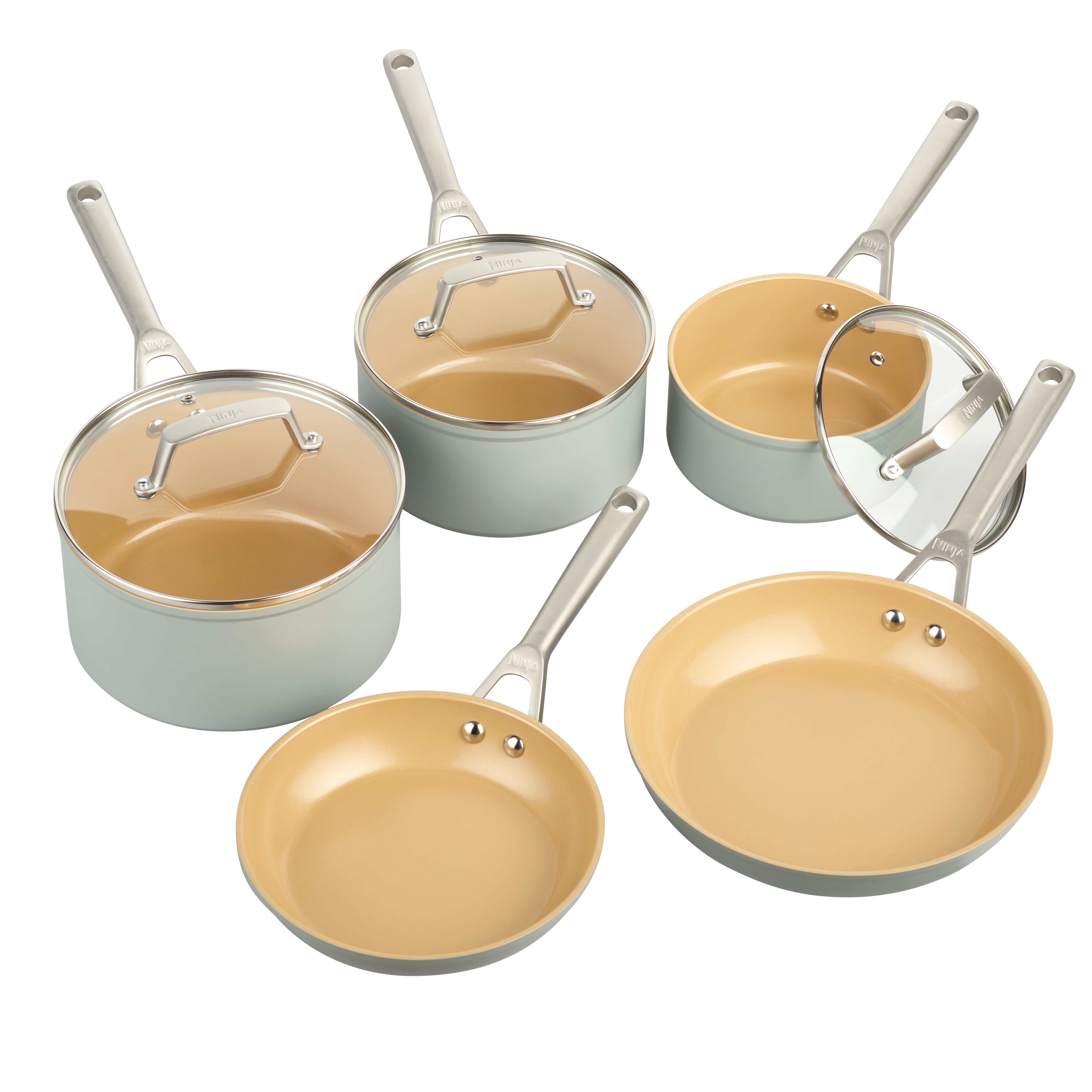 Ninja Extended Life Ceramic 5-Piece Frying Pan & Saucepan Set - CW95000EUUKDB