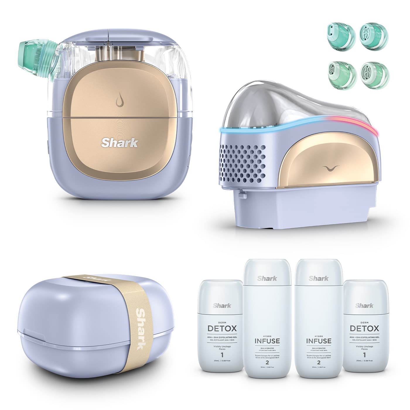 Shark FacialPro Glow + Derm Detox & Hydro Infuse Replenishment Set