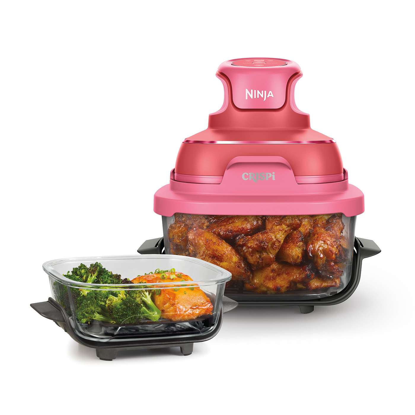 Ninja CRISPi 4-in-1 Portable Small Glass Air Fryer - Cherry Crush FN101UKDR