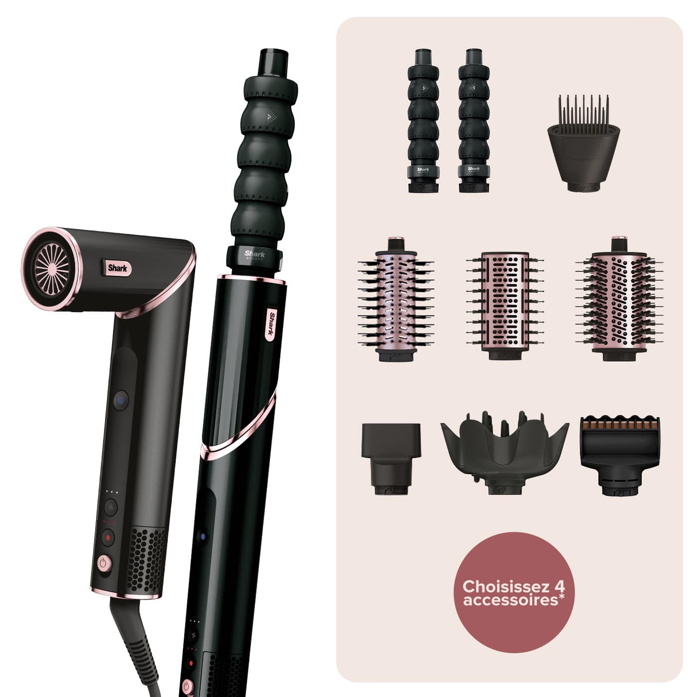 Sèche cheveux et embouts de coiffage sur mesure Shark FlexStyle - vue 2