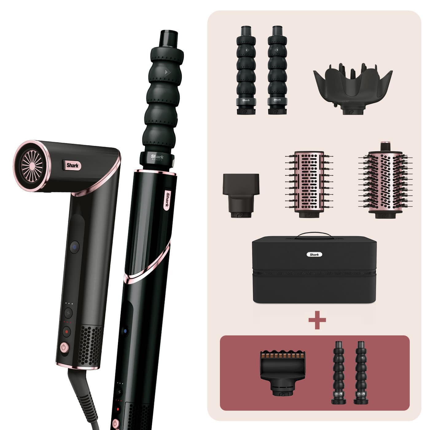Styler e Asciugacapelli Shark FlexStyle Set 5-in-1 Nero e 2 Accessori extra HD446EUB3