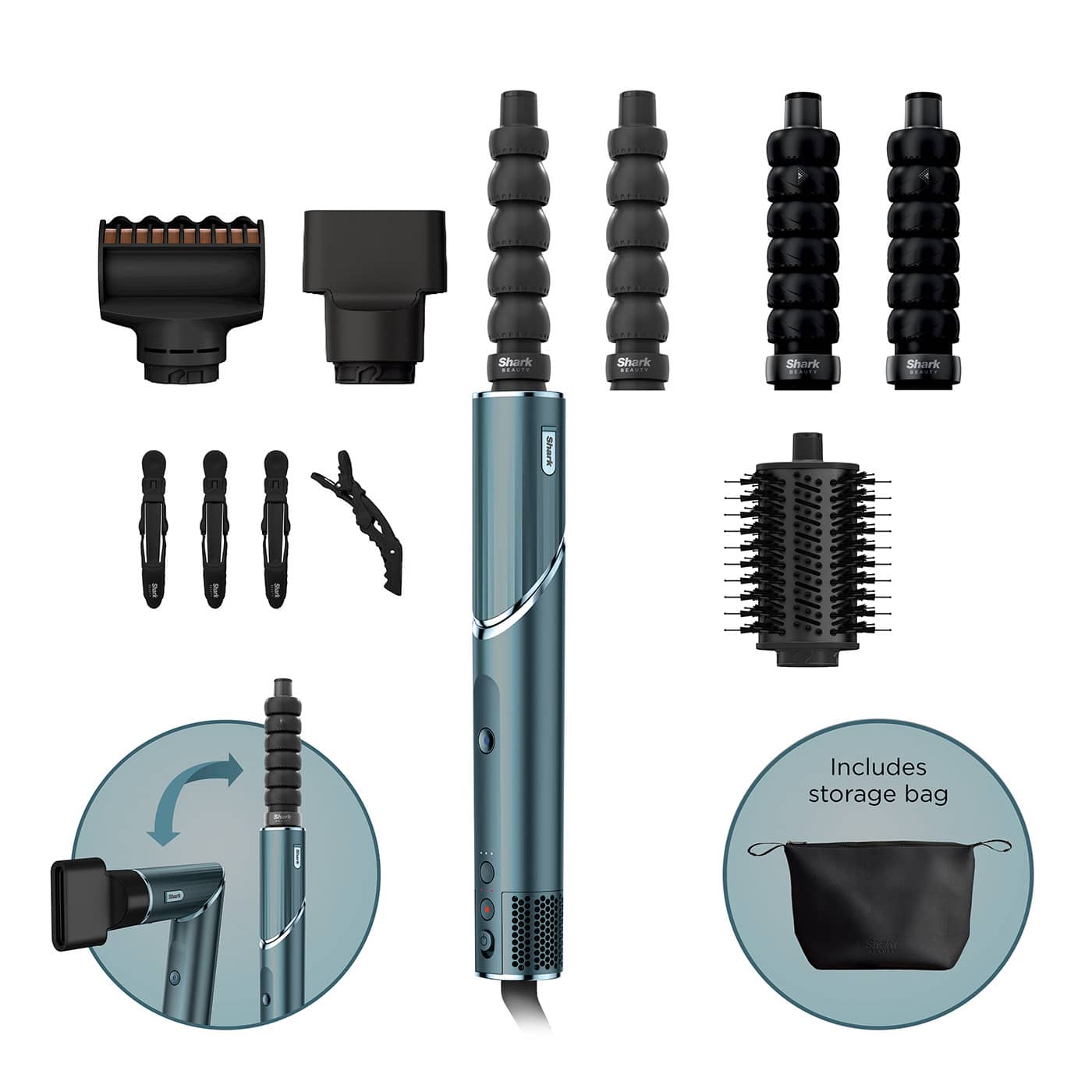 Shark FlexStyle 5-in-1 Air Styler & Hair Dryer - Teal HD456TLUK from Shark