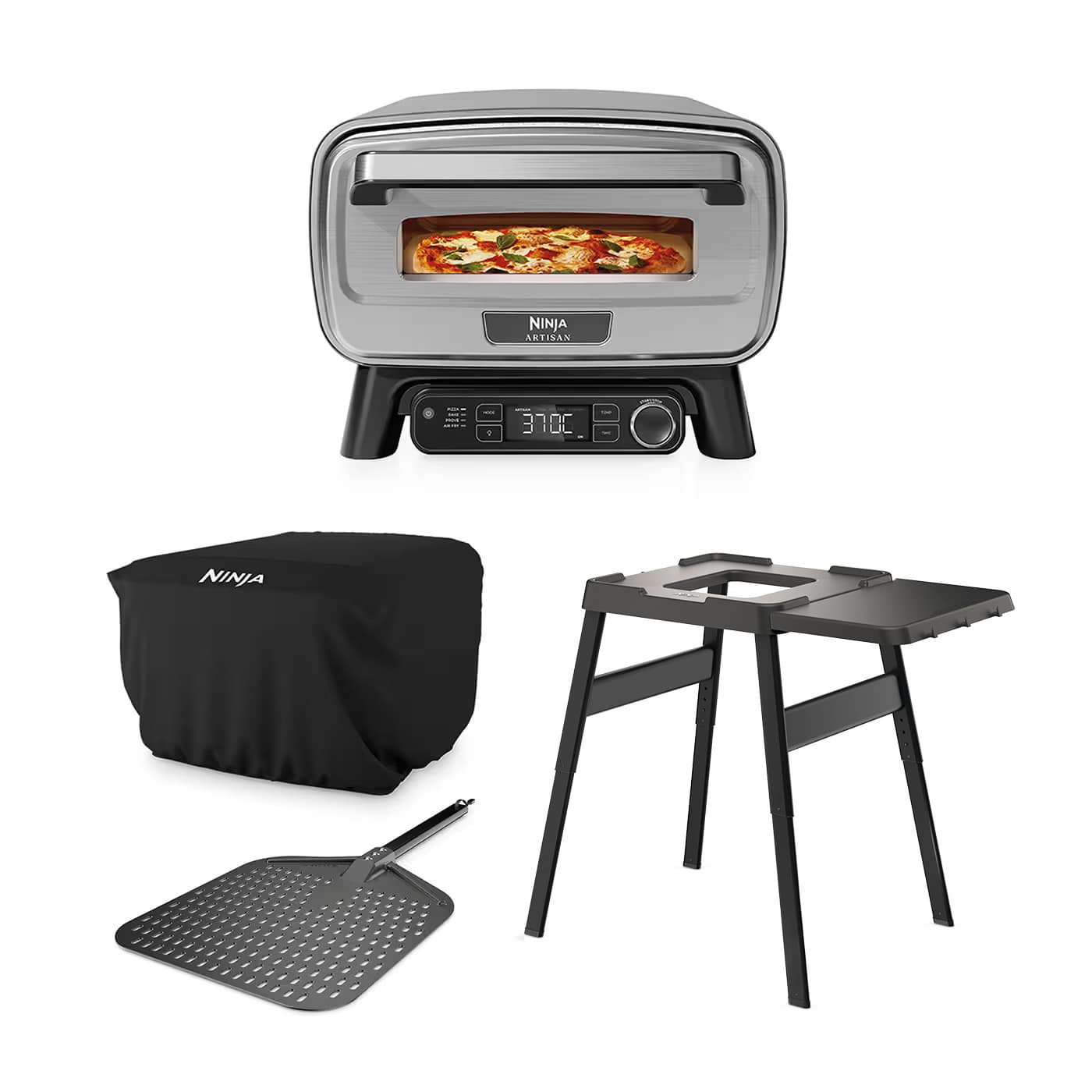 Forno elettrico per pizza e friggitrice ad aria da esterno Ninja Artisan con Custodia e Supporto MO201EUB