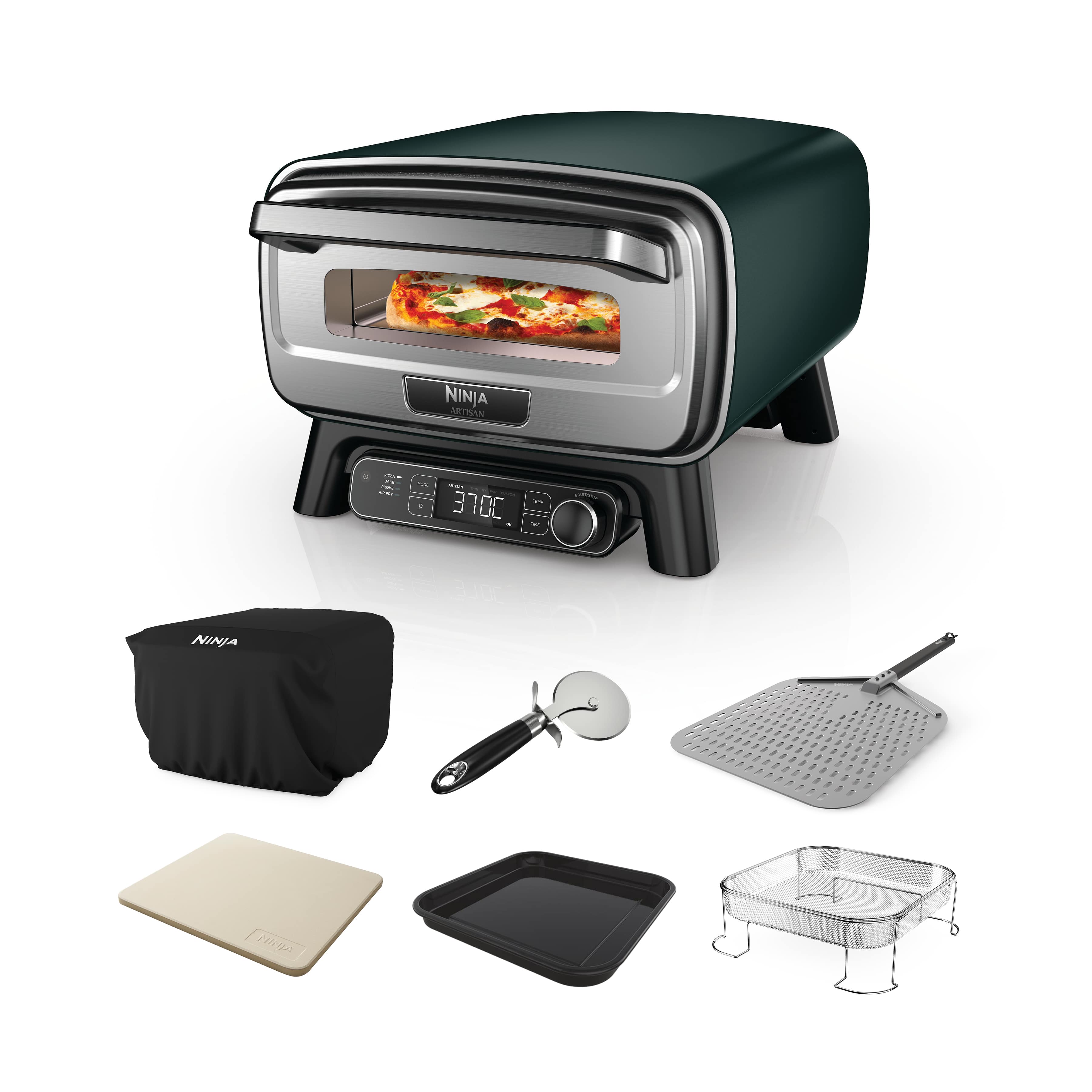 Ninja Artisan Electric Outdoor Pizza Oven & Air Fryer - British Racing Green MO201UKDB