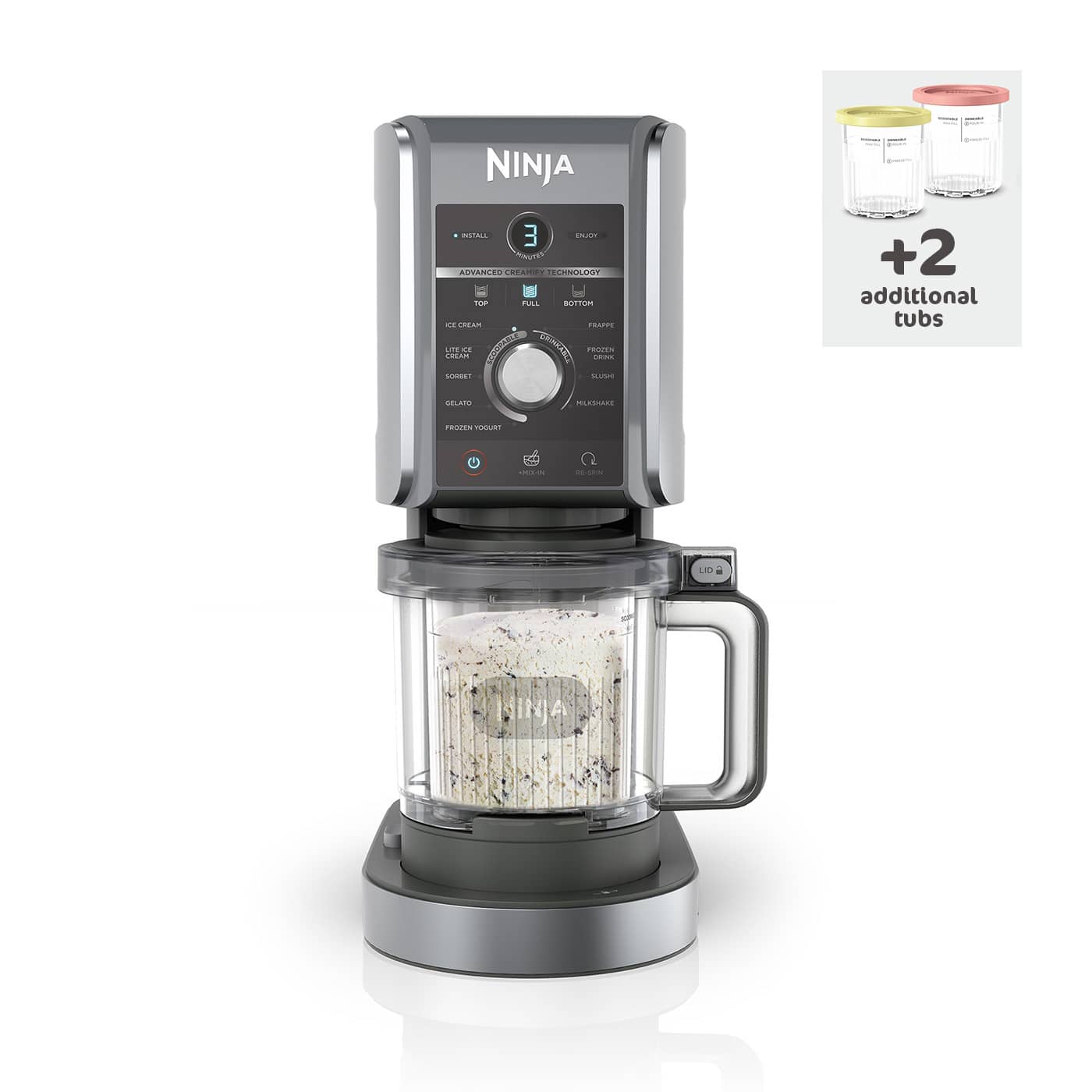 Ninja CREAMi Deluxe 10-in-1 Ice Cream and Frozen Drink Maker (4 Tub Bundle)