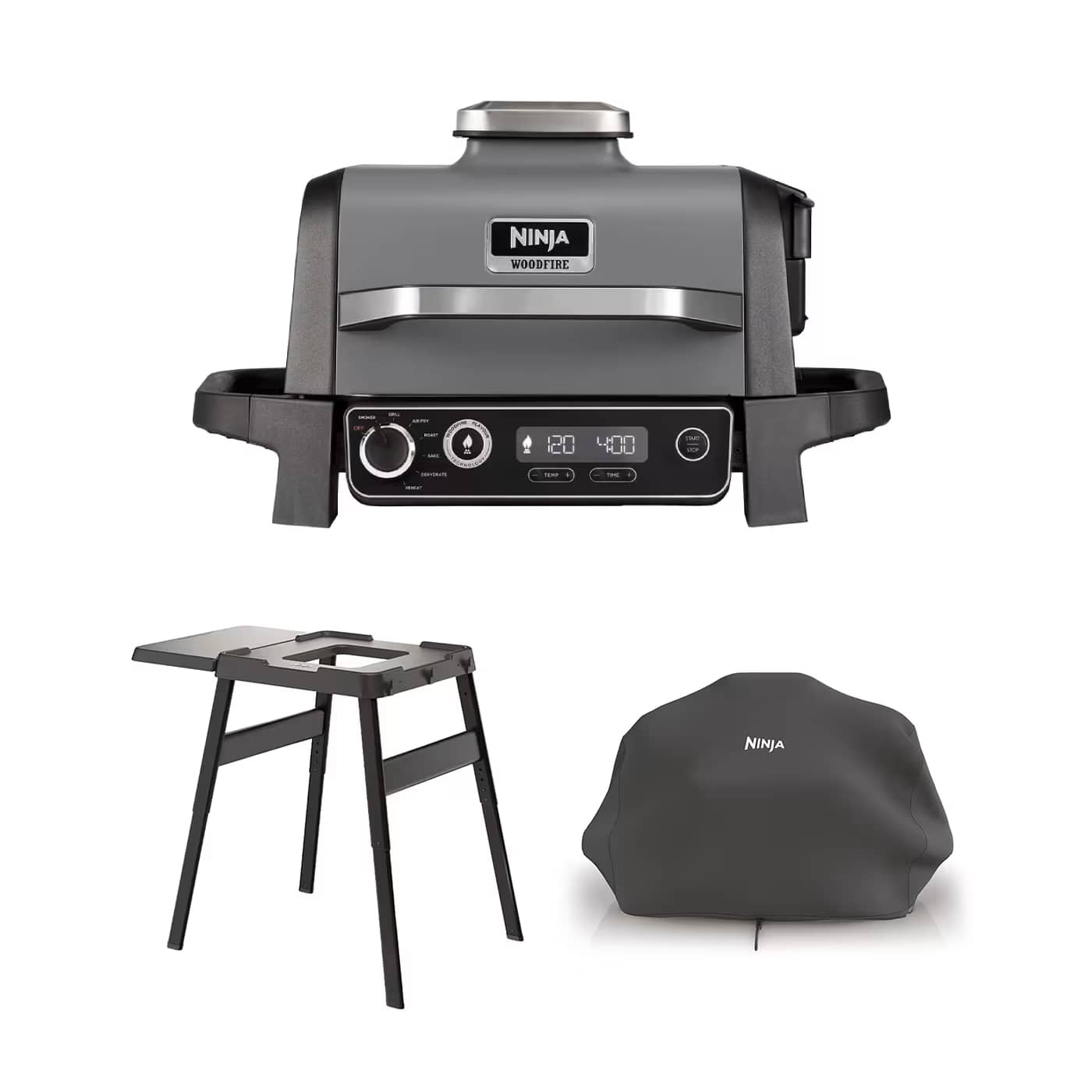 Barbecue elettrico e Affumicatore Ninja Woodfire con Custodia e Supporto OG701EUB