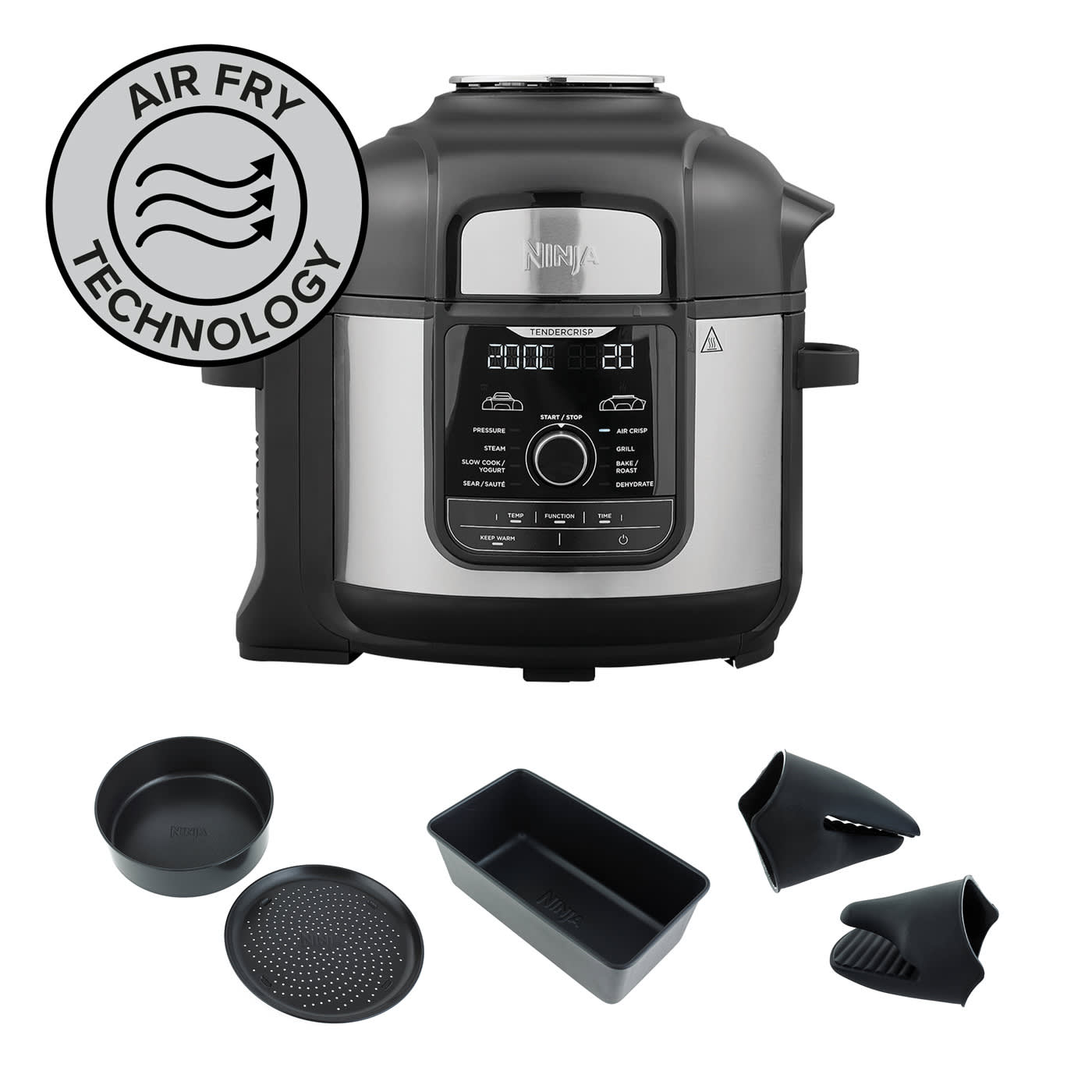 Ninja Foodi MAX 9-in-1 7.5L Multi-Cooker OP500UK & Accessories Bundle