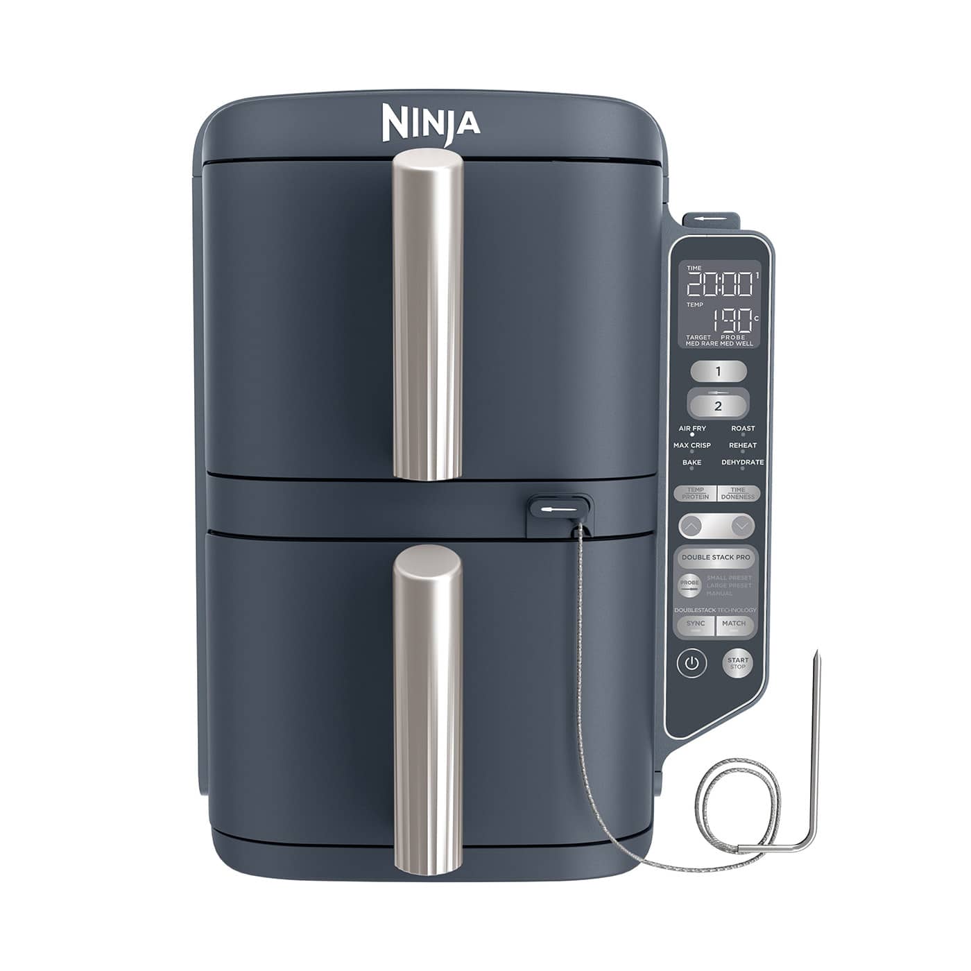 Ninja Double Stack XL 2-Ebenen Heißluftfritteuse 9 5 L - Cyber Space SL451EUCYD