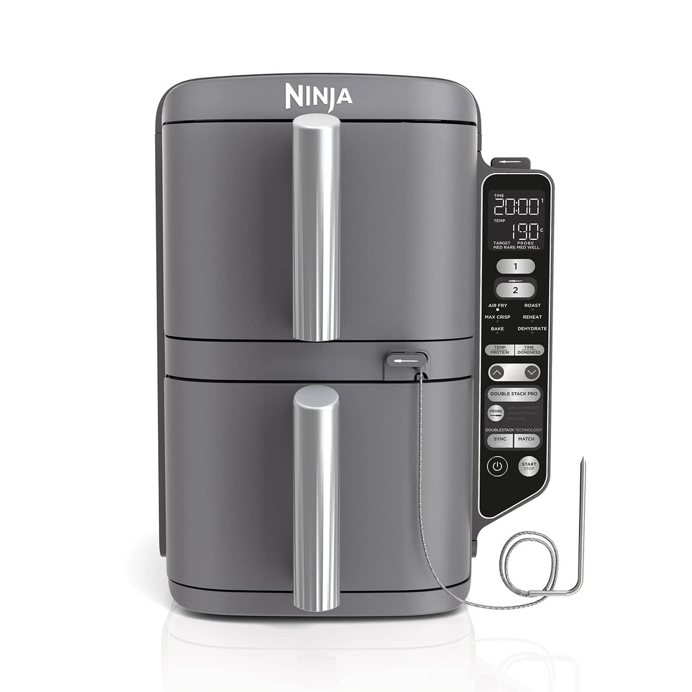 Ninja Double Stack XL 2-Ebenen Heißluftfritteuse 9 5 L mit Smart Cook System SL451EU