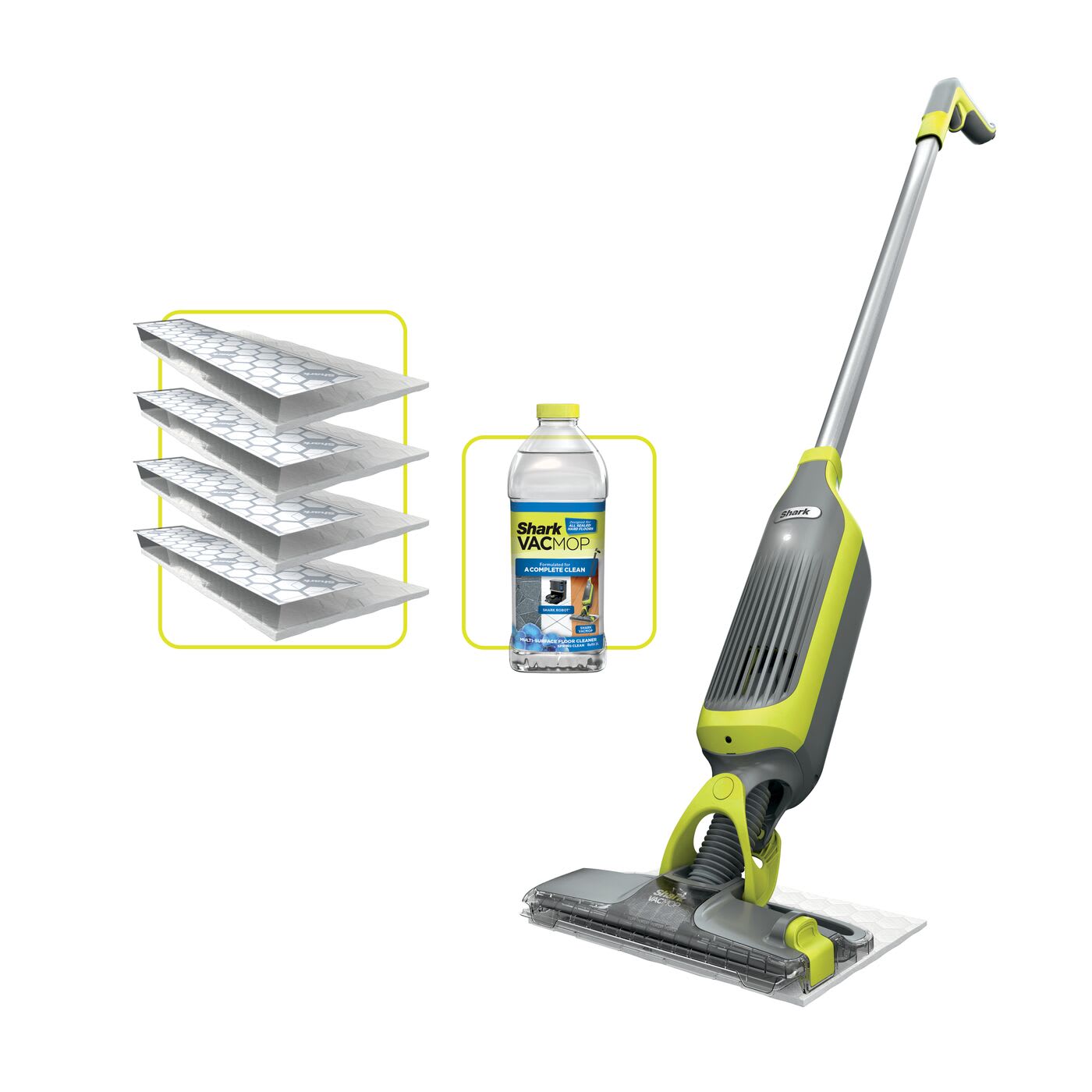 Shark Vacmop Akku-Staubsauger Und Wischer Mit SprüHfunktion FüR HartböDen, 2-In-1 SprüHwischer Und Sauger Mit Einwegpads, Mit Starterset Inkl. 4 Pads & 1X 340Ml Reinigungsmittel, VM200EU-image