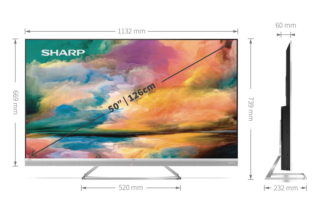 Android-TV, 4K UHD - 50 ZOLL 4K ULTRA HD QUANTUM DOT SHARP ANDROID TV™