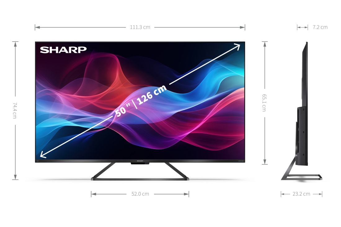 50” 4K Ultra HD 144Hz QLED SHARP Google TV™ | 50GR8465E 50” 4K Ultra HD 144Hz QLED SHARP Google TV™ | 50GR8465E