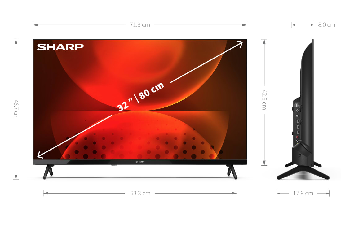 Android-TV, HD/Full HD - 32" HD READY SHARP ANDROID TV™