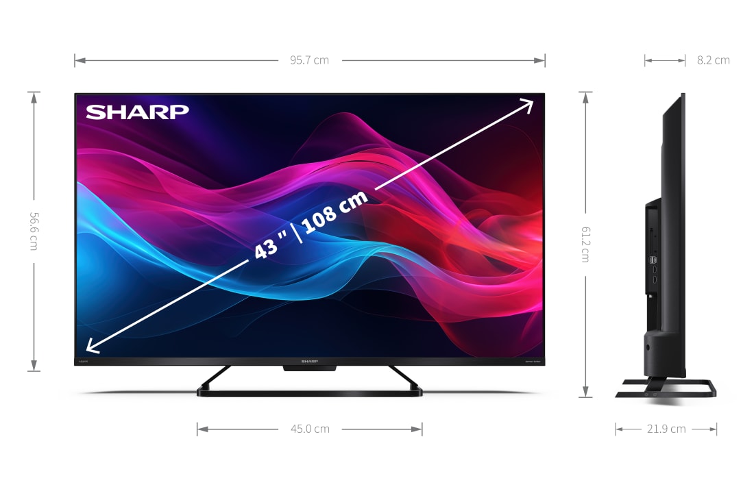 43” 4K Ultra HD 144Hz QLED SHARP Google TV™ | 43GR8765E 43” 4K Ultra HD 144Hz QLED SHARP Google TV™ | 43GR8765E