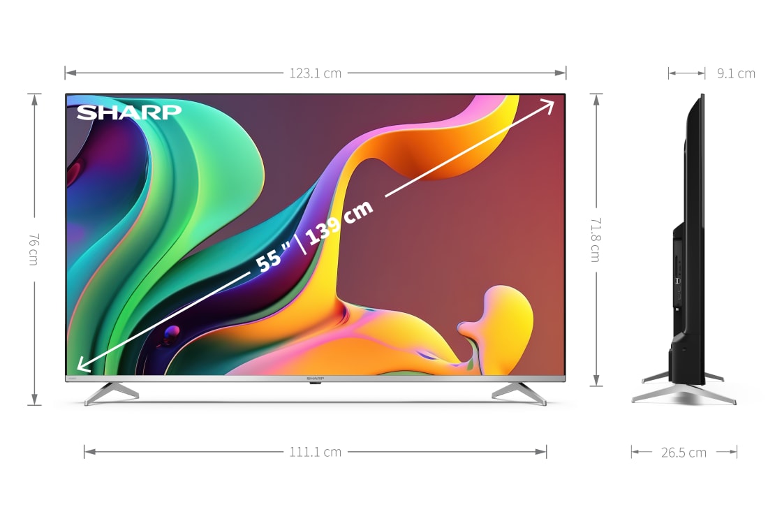 Android TV 4K UHD - 4K ULTRA HD QUANTUM DOT SHARP ANDROID TV™ de 55"