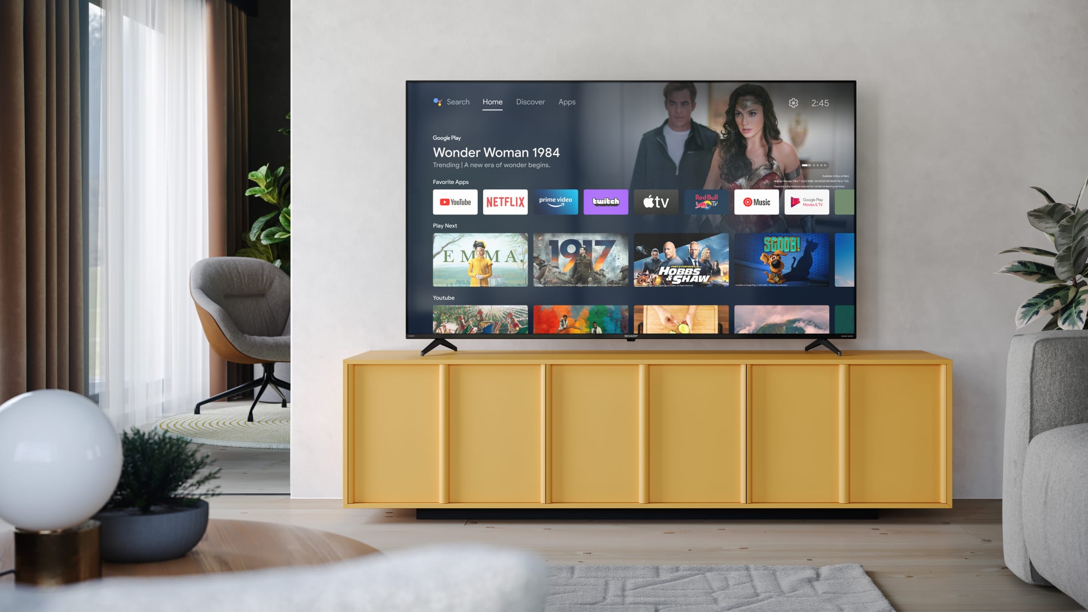 A 65FN6EA é uma Android TV™ LED 4K Ultra High Definition sem moldura com funcionalidade multimédia excecional.