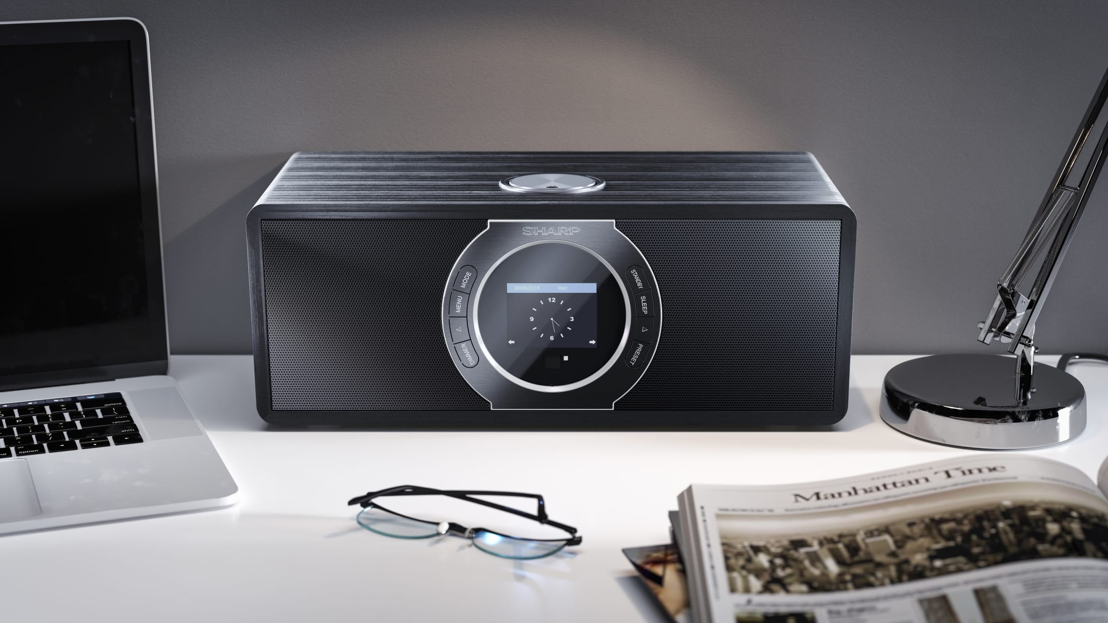 Stereo Internet-/Digitalradio DAB/DAB+/FM with RDS, 30 W, Bluetooth and 60 station memory.