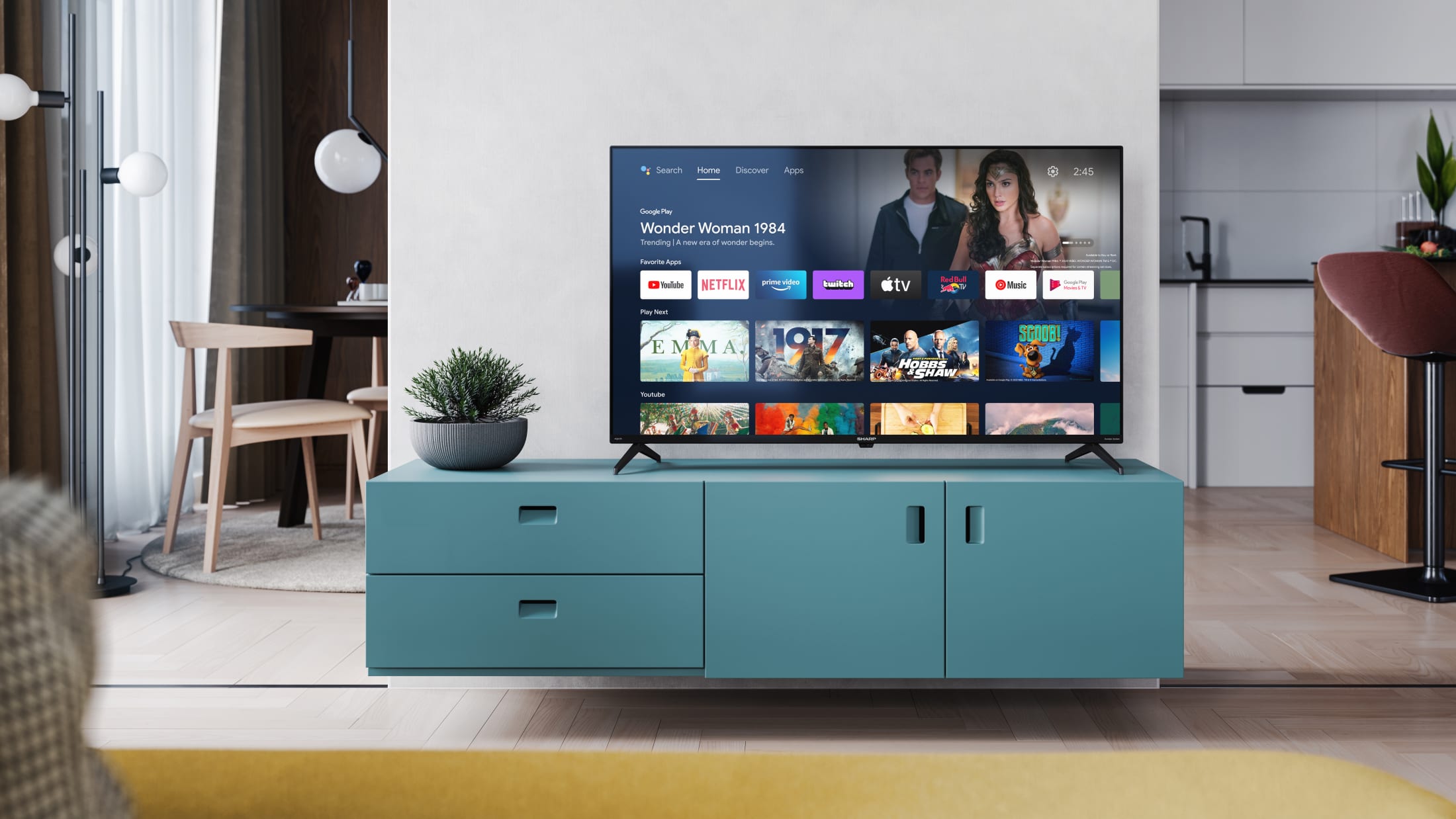 Le 43FN4EA est un téléviseur Android TV™ 4K Ultra Haute Définition Frameless LED d\'une qualité d\'image exceptionnelle.
