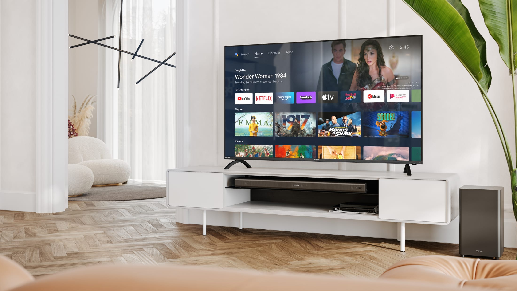 Le 65EN4EA est un téléviseur Android TV™ 4K Ultra Haute Définition Frameless LED d\'une qualité d\'image exceptionnelle.