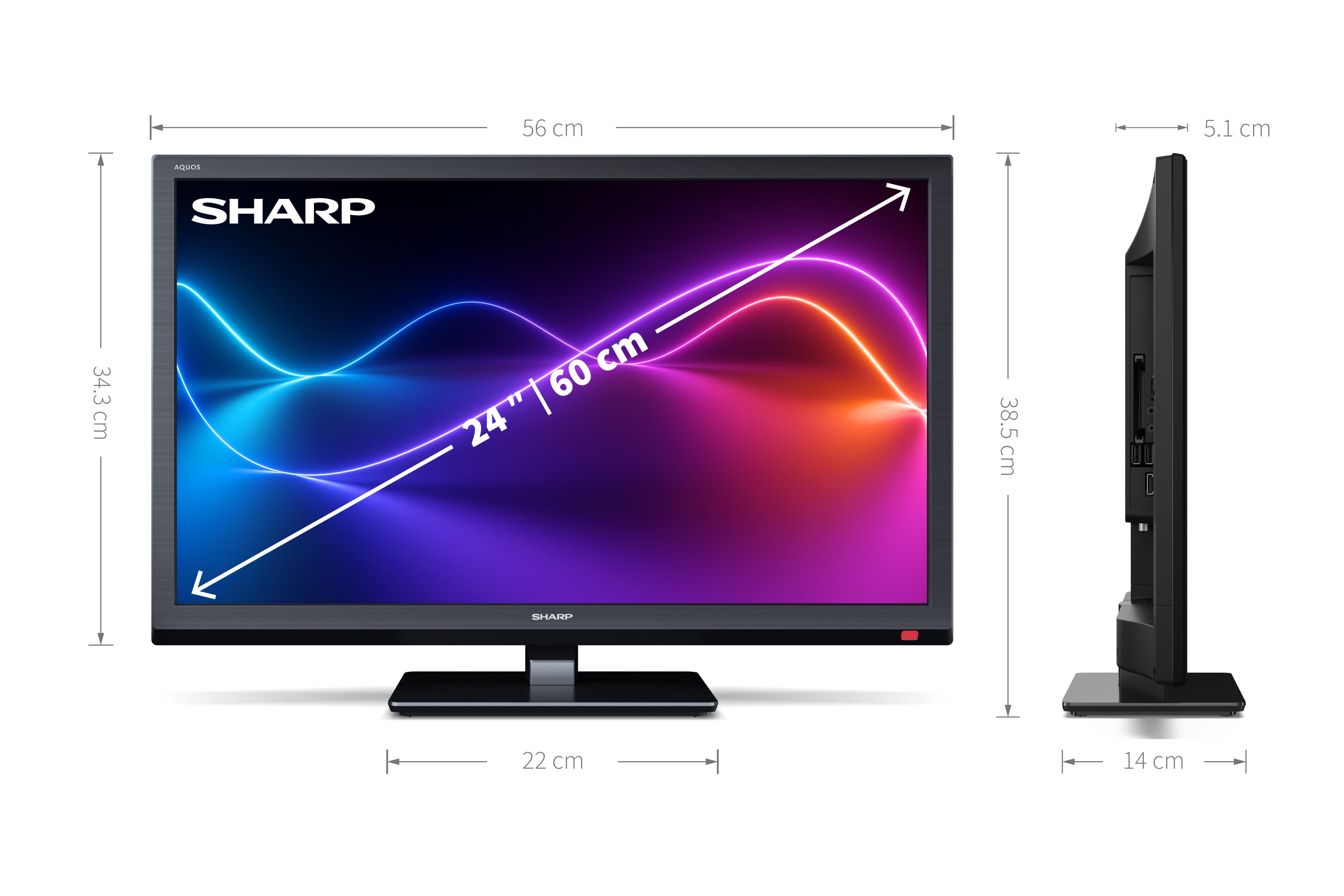 Sharp 1T-C24EE2KF2UBM Televisor LED Inteligente de 24 Pulgadas