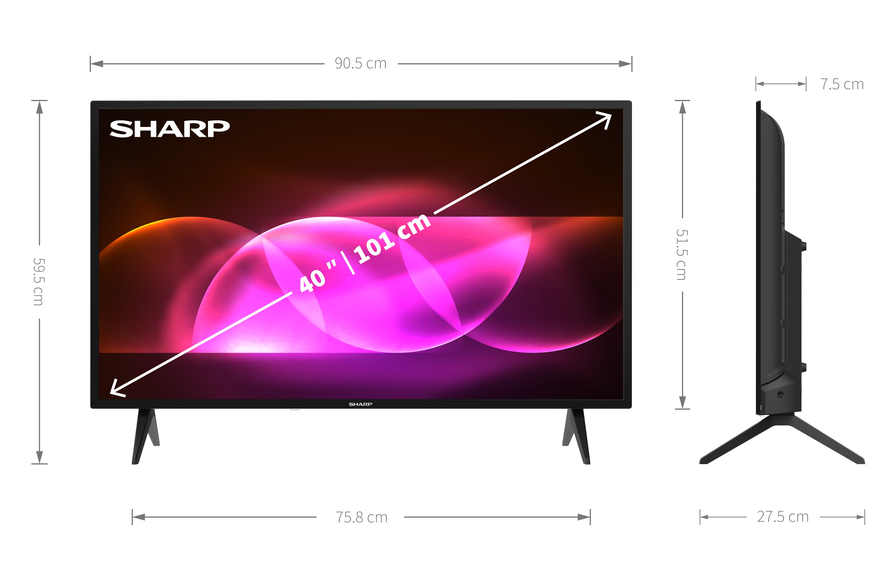 Non-smart-tv HD/Full HD - 40" FULL HD TV