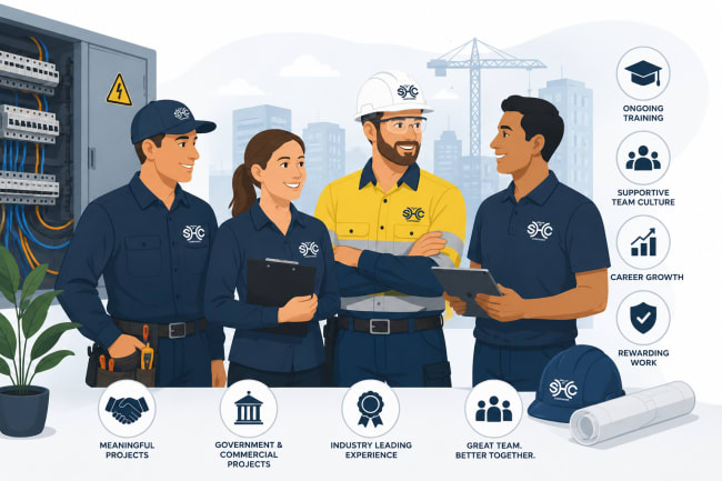 SHC Group team of electricians and technicians