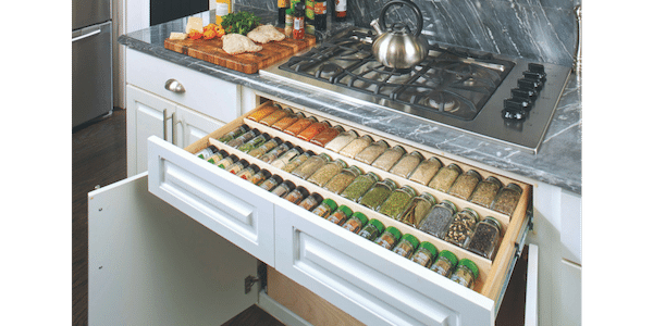 Slide Out Spice Drawer that Pull Outs