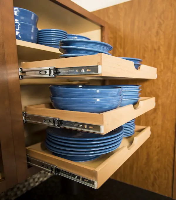 Want organized kitchen cabinets? Shelf Genie can help you clear the clutter  and mess