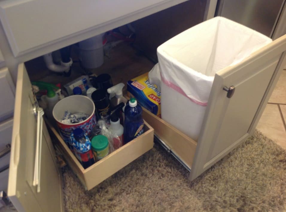 Convert a Cabinet into a Pull-Out Trash Bin - A Beautiful Mess