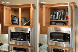 tray bins, sheet pans, kitchen, kitchen organization, baking trays