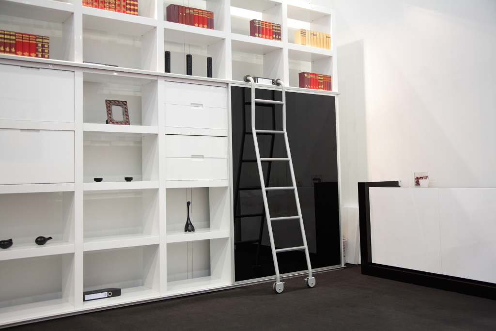 Large white shelf unit.