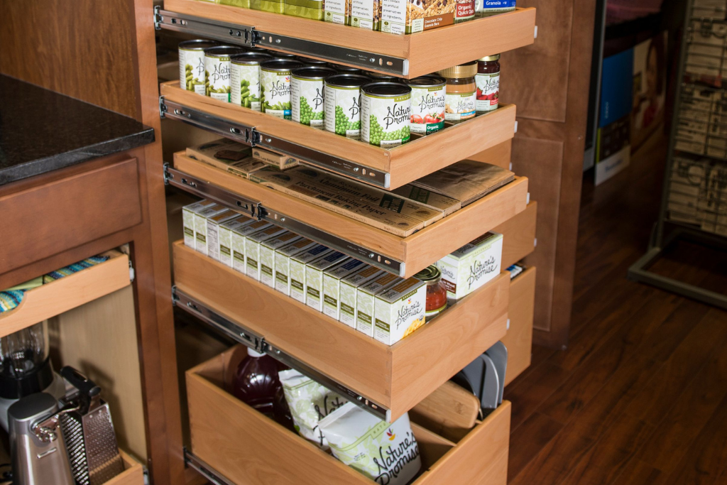 glide-out pantry shelves