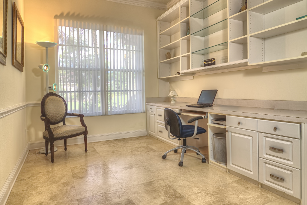 Home office cabinets and shelving.