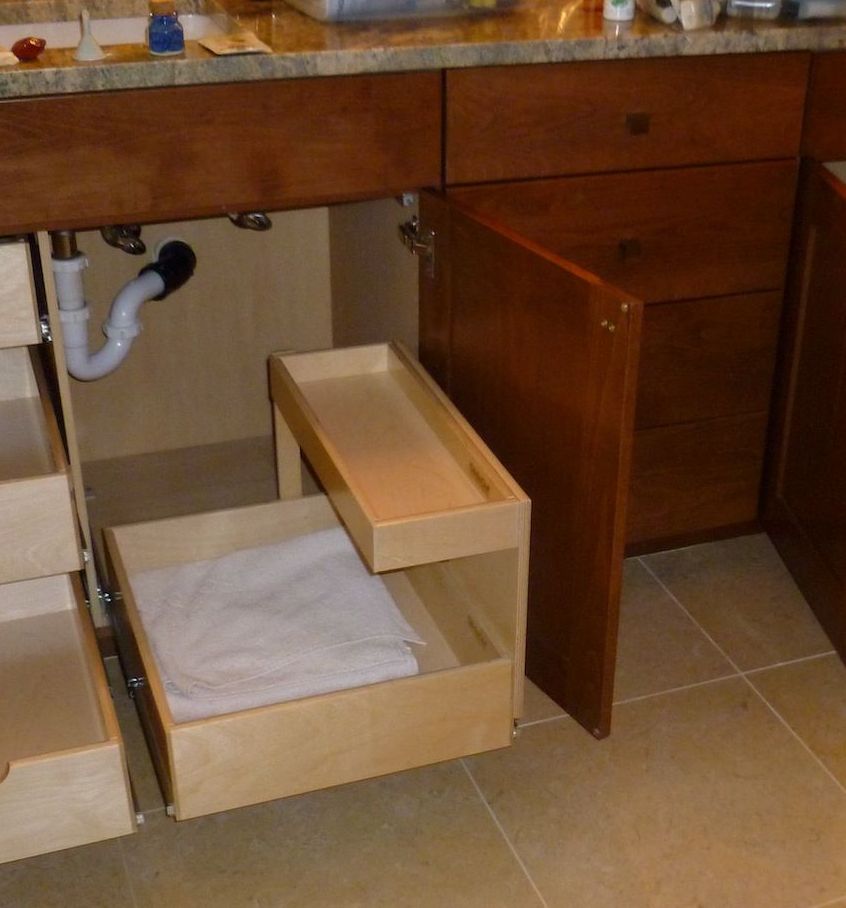 Under Kitchen Sink Pull-Out Storage Made Custom