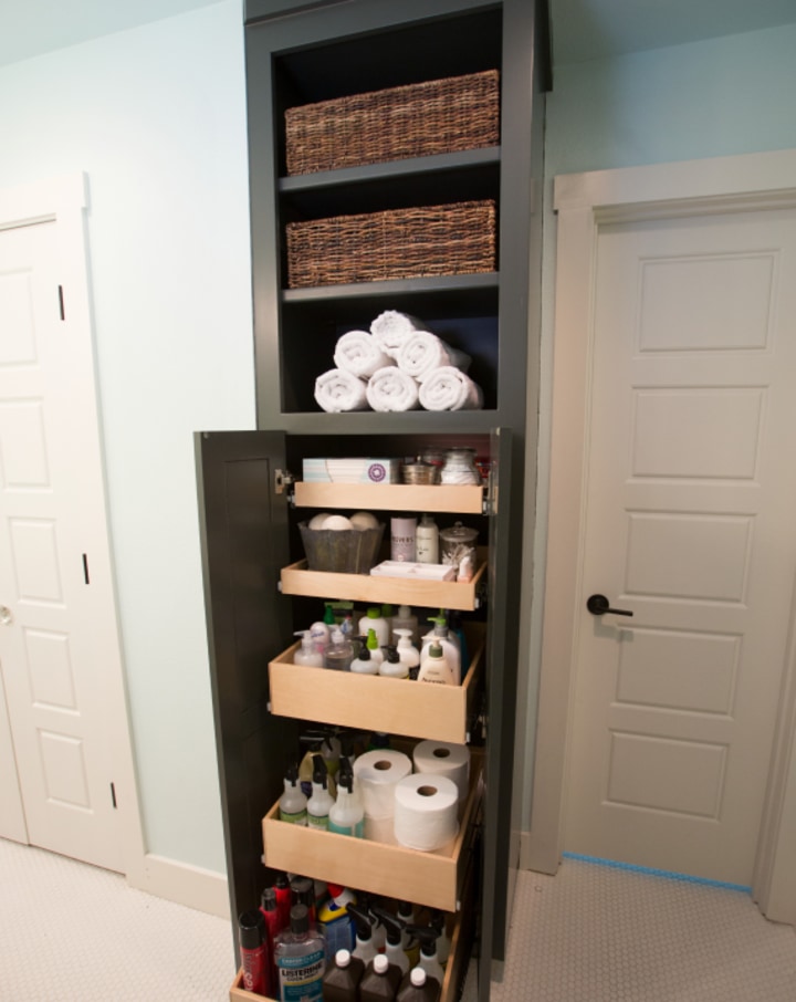 Bathroom Cabinet Roll Out Shelves Maximize Your Storage and Accessibility -  Help Your Shelves