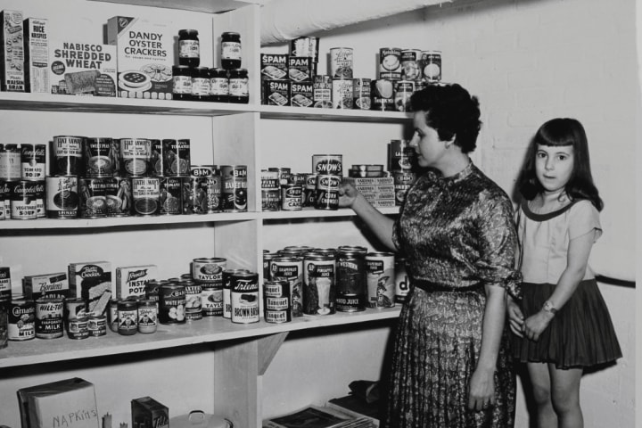 Old photo of pantry organization