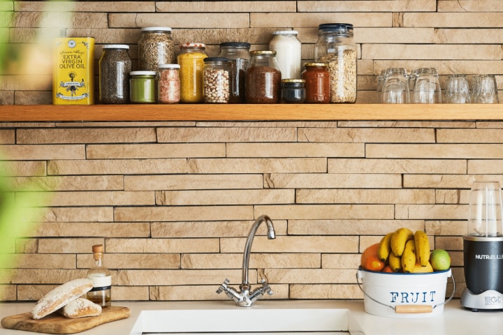 Kitchen with Spice Rack Organizers