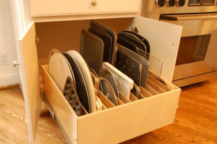 Custom Kitchen Drawer Organizer With Individual Cut Outs for