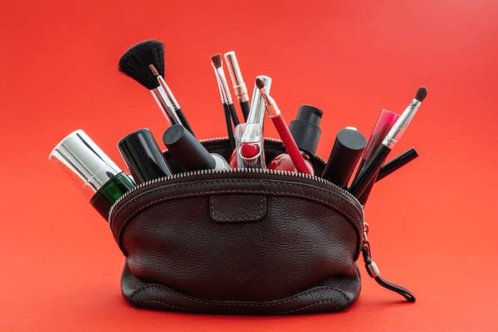 make up bag with cosmetics