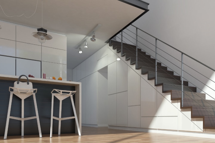 We have this terrible weird space under stairs in the kitchen