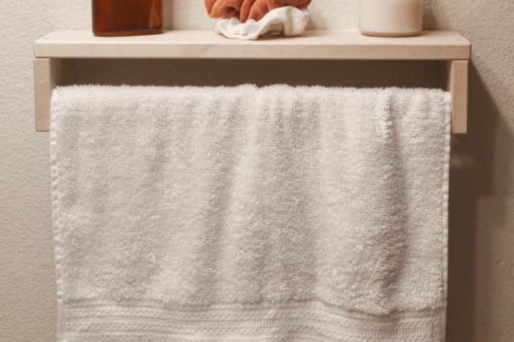 floating shelf towel hanger