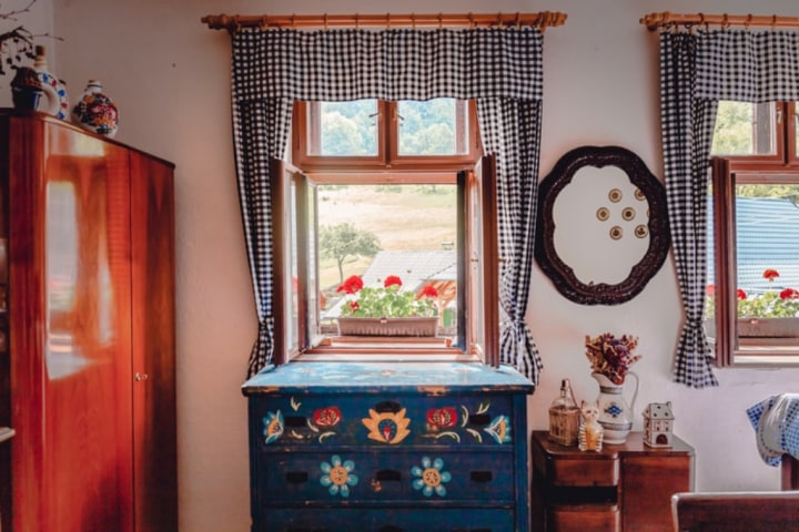 Painted children’s cabinet with stickers