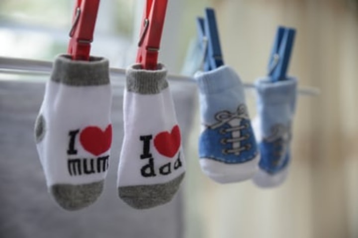 Socks on an indoor washing line