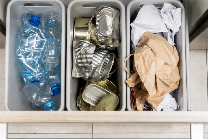 pull out trash can cabinet.